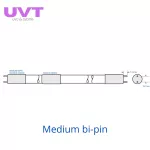 G4T5 Quartz Germicidal UV-C Lamp, Medium Bipin, 4 Watt