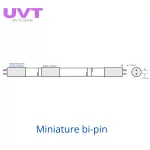 UVC8W Quartz Germicidal UV-C Lamp, 8 Watt, Mini Bi-Pin (4.7 mm)